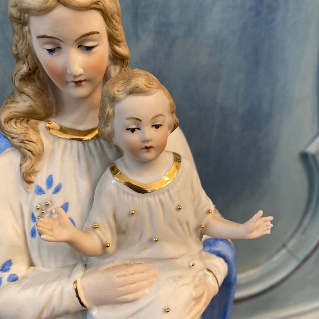 White Bisque Porcelain French Madonna Figurine 19th Century For Sale - Image 8 of 10