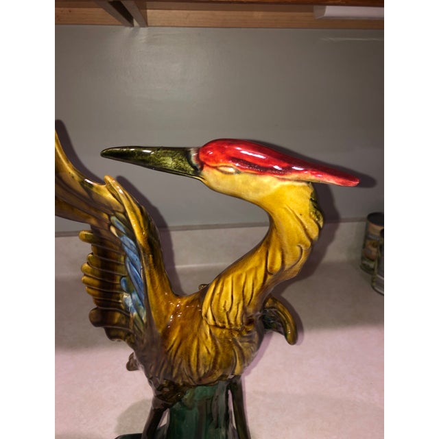 Vintage 1970s Ceramic Heron Statue Chairish