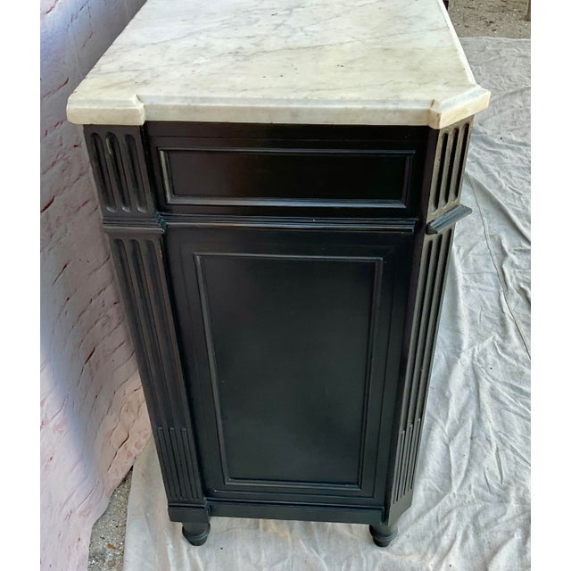 Stone French Louis XVI Painted Sideboard - Enfilade With Marble Top 19th Century For Sale - Image 7 of 13