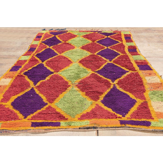 Vintage Boujad Boucherouite Moroccan Rug, 04'05 X 08'03 For Sale - Image 9 of 10