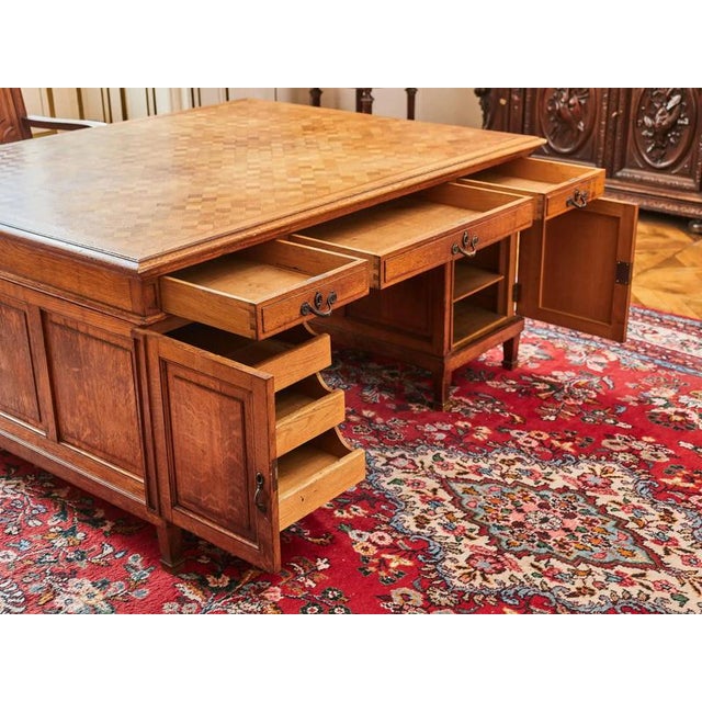 Large Antique Oak Desk For Sale - Image 11 of 14
