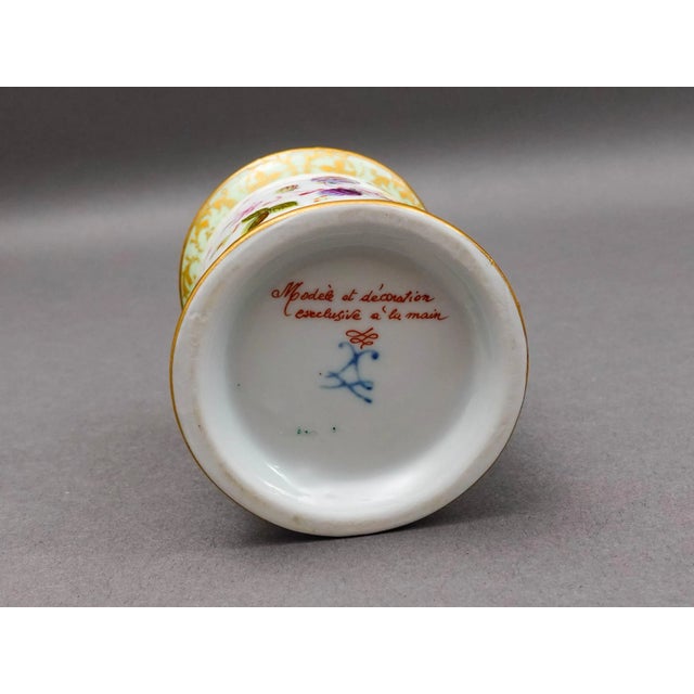 Ceramic Mid 20th Century Sevres Modele Et Decoration Exclusive a La Main French Porcelain Jam Jar For Sale - Image 7 of 8