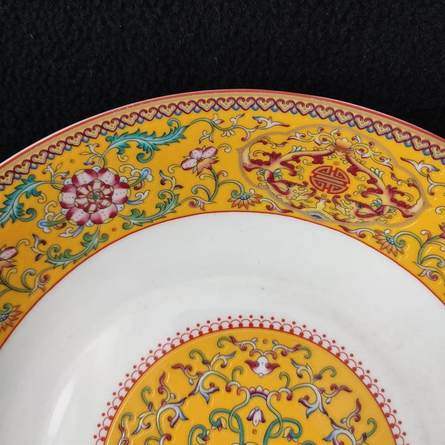 Chinese Ceramic Plate,Qianlong Marked Famille Rose Porcelain Plate Hand Painted Flowers Pattern For Sale In Seattle - Image 6 of 10