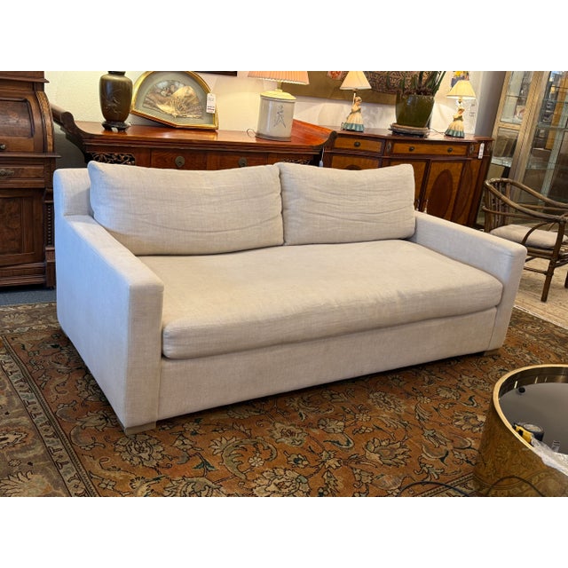 Traditional Restoration Hardware Belgian Track Arm Sofa For Sale - Image 3 of 10
