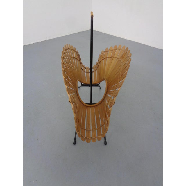 Italian Wicker and Iron Magazine Rack, 1960s For Sale - Image 11 of 18