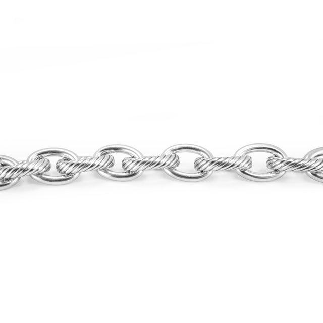 David Yurman Retired David Yurman Chain Collection 925 Silver 17mm Oval Link Chain Bracelet For Sale - Image 4 of 7