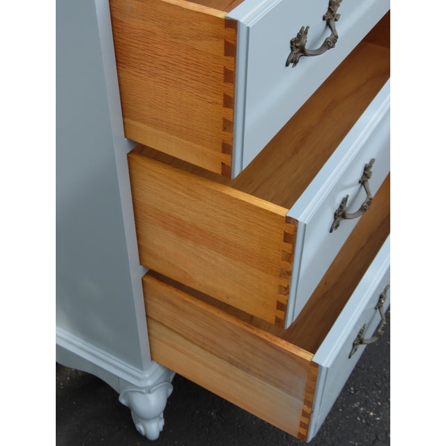Wood Jasper Cabinet French Painted Gray Secretary Desk 6634 For Sale - Image 7 of 17