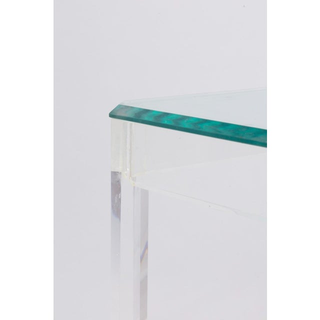 Postmodern Lucite and Chrome Table With Set of 4 Chairs by Vivid of Los Angeles For Sale - Image 4 of 7
