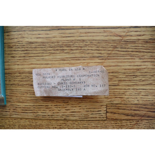 Brown 1980s Pulaski Lighted Curio Cabinet / Display Vitrine For Sale - Image 8 of 9