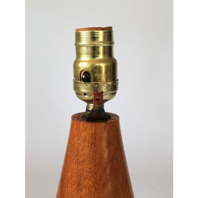 Vintage Hand Turned Wood Table Lamp For Sale - Image 10 of 12