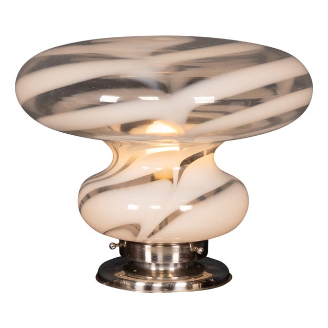 Vintage 20th Century Italian Hand-Blown Murano Glass Table Lamp, 1970s For Sale