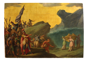 Italian Artist, The Crossing of the Jordan with the Ark of the Covenant, 1770, Oil on Panel