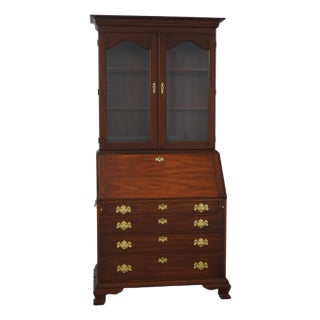 Henkel Harris Cherry Chippendale Style Secretary Desk For Sale
