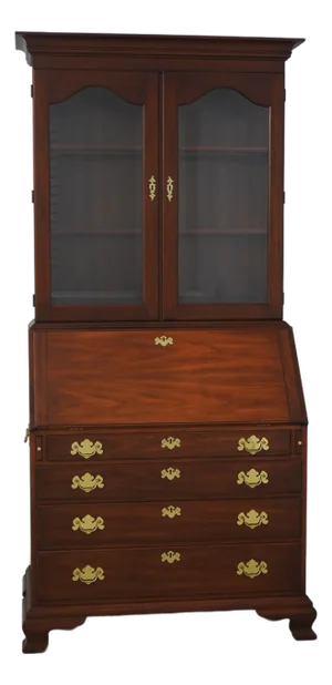 Henkel Harris Cherry Chippendale Style Secretary Desk