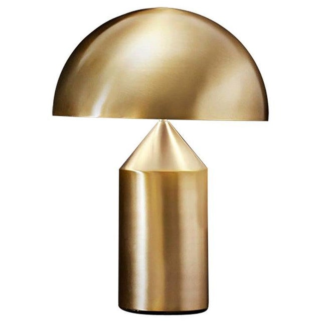 Gold Medium Metal Satin Gold Atollo Table Lamp by Vico Magistretti for Oluce For Sale - Image 8 of 8
