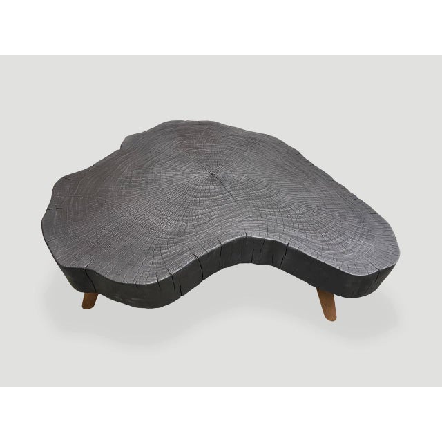 CUSTOM Andrianna Shamaris Amorphous Charred Coffee Table with Charred wood legs For Sale - Image 18 of 18