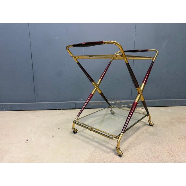 Vintage Italian Serving Trolley by Cesare Lacca, 1950s For Sale - Image 9 of 12