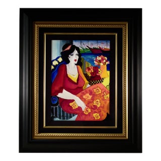 Patricia Govezensky Woman With Harbor View Ii C. 2010 Painting For Sale