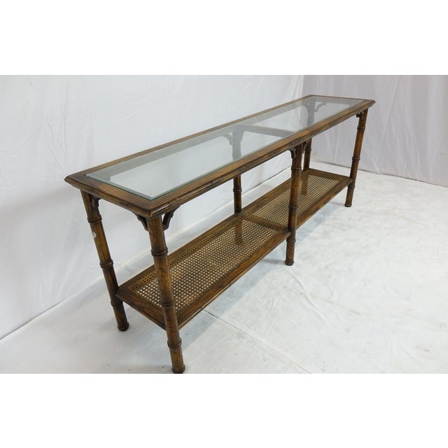Mid 20th Century Glass and wood Side table | Chairish