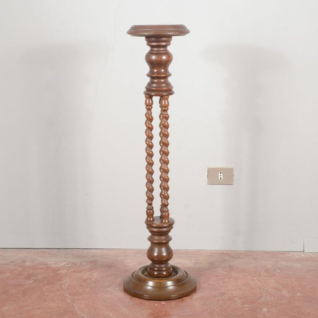 Wooden Trestle Column with Turnings, 1980s For Sale - Image 3 of 15