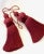 Pair of Ruby Red Key Tassels With Satin and Cut Velvet Details For Sale - Image 10 of 15