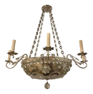1930’s French Silver Plated Light Fixture