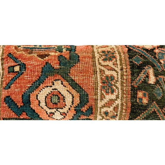 19th Custom Made Antique Lumbar Malayer Pillow 14.5" W For Sale - Image 4 of 6