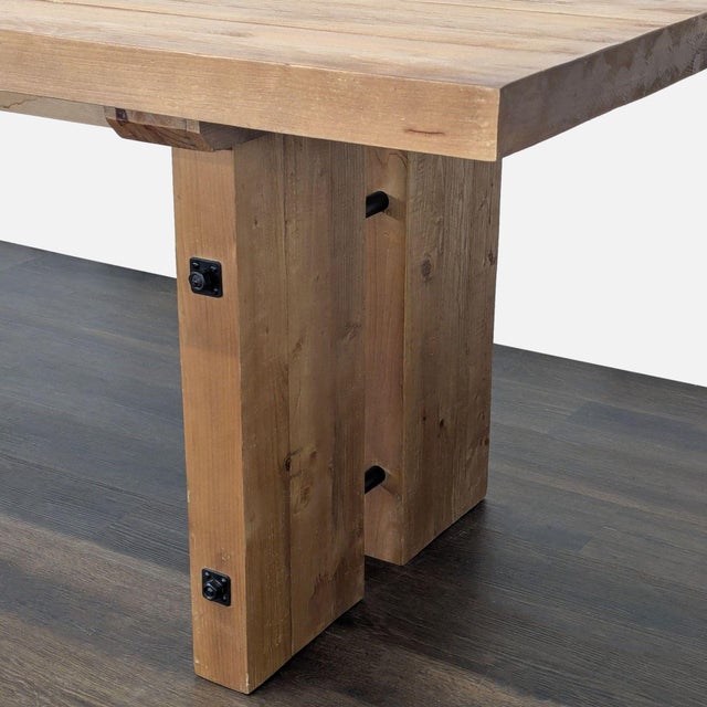 Wood Pottery Barn Rustic Extendable Dining Table For Sale - Image 7 of 8