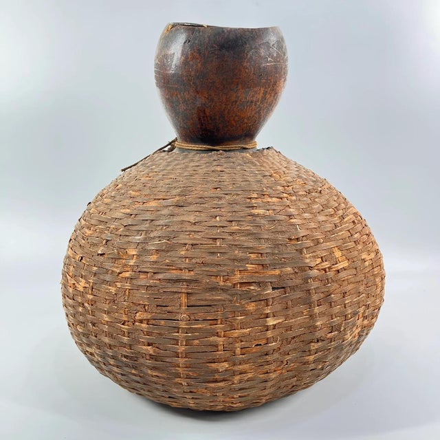 Early 20th Century Tutsi Ceremonial Gourd Calabash with Basketry Rwanda For Sale - Image 4 of 8