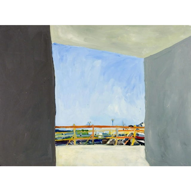 Contemporary Abstract Cityscape View Painting by Marilyn Lanfear For Sale - Image 3 of 3