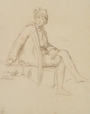 Seated Man with Jacobin Cap, 1854, Pencil