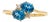 Twin Swiss Blue Topaz Ring | Modern Toi Et Moi Handmade Ring Us 7 For Sale