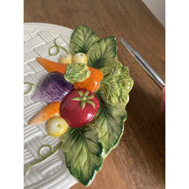 Ceramic Late 20th Century Fitz and Floyd Tromp L’oiel Vegetable Plates- Set of 4 For Sale - Image 7 of 9