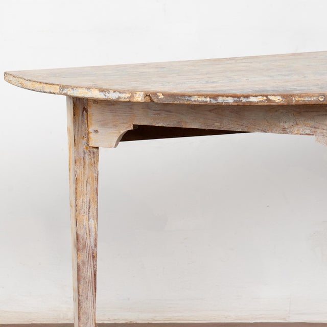 White 19th Century Swedish White Demi Lune Side Table Console For Sale - Image 8 of 11