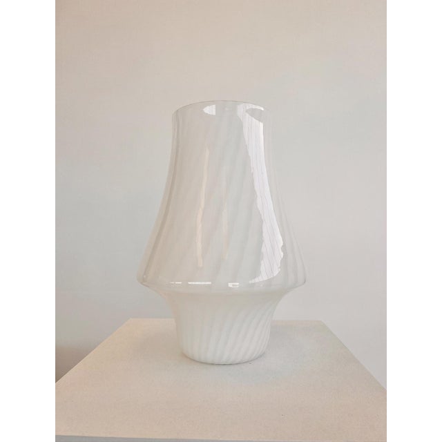Cream Murano Glass Mushroom Table Lamp, 1970s For Sale - Image 8 of 8