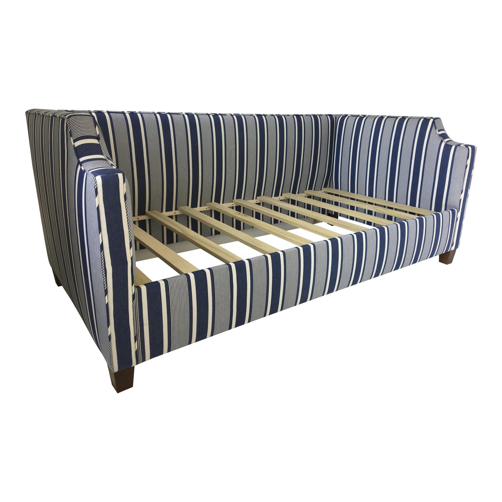 Custom Upholstered Twin Daybed With Curved Arms and Back in Ralph
