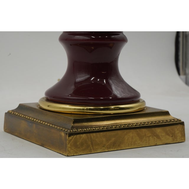 Red 1990s Pair of Red Porcelain Neoclassical Urn Lamps For Sale - Image 8 of 13