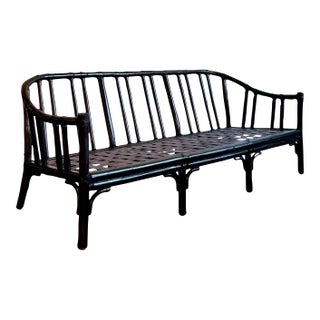 Vintage Boho McGuire Bent Rattan Sofa For Sale