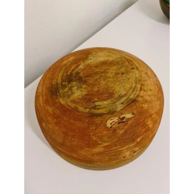 Large 19th Century Swedish Folk Art Farmers Bowl Painted in Wood For Sale - Image 9 of 10
