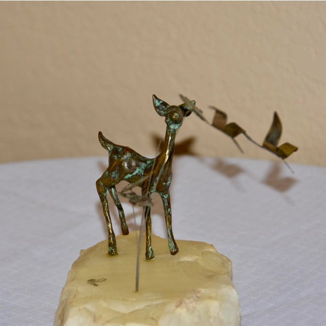 Ross Brutalist Bronze Deer Fawn Figurine For Sale - Image 4 of 8