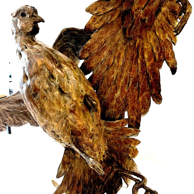 American Monumental Bronze Sculpture - Pheasants - "Farmboys" by Stefan Savides For Sale - Image 3 of 13