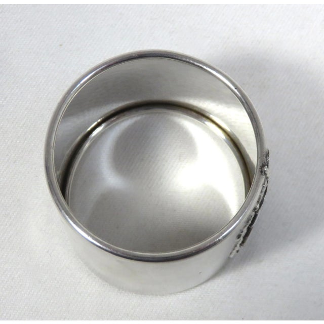 Antique Sterling Silver Enamel Quebec Canada Souvenir Napkin Ring For Sale - Image 10 of 13