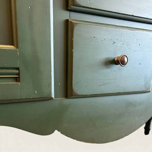 Green Vintage Green Kitchen Hutch For Sale - Image 8 of 13