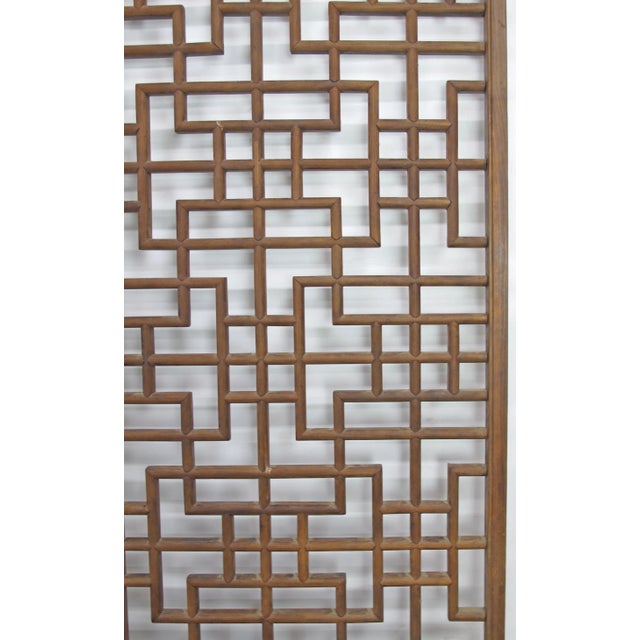 Lattice Antique Chinese Wood Screen Panel For Sale - Image 4 of 7