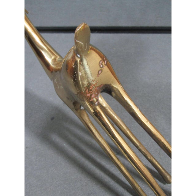 Vintage 16" Brass-Tone Modernist Deer Stag Sculpture With Branch Antlers For Sale - Image 12 of 12