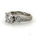 14k White gold ring with GIA ( 6224012750) cerrtified 1.15 carat H VS1 rround brilliant and 0.28 carats of pave set...