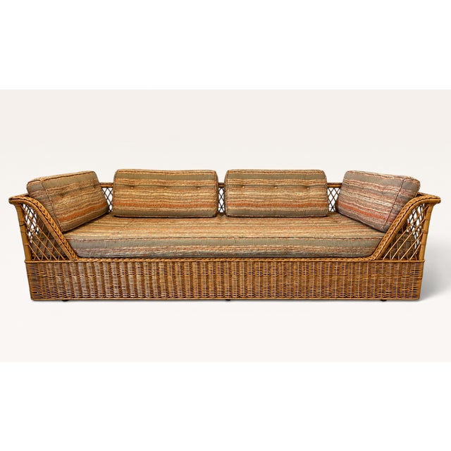 1970's McGuire Furniture Rattan "Willow" Collection Sofa by Davis Allen for McGuire For Sale In Houston - Image 6 of 17