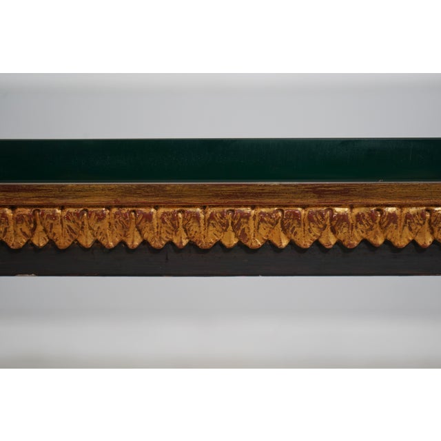 Glass Stunning Vintage Neoclassical Glass Top Coffee Table For Sale - Image 7 of 13