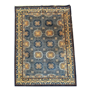 1920s Geometric Panel Design Chinese Peking Rug