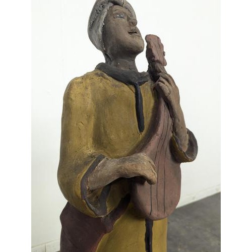 Vintage Statue of a Mandolin Player For Sale - Image 4 of 6